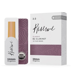 D'Addario Organic Reserve Bb Clarinet Reeds #3.5+, Box of 10