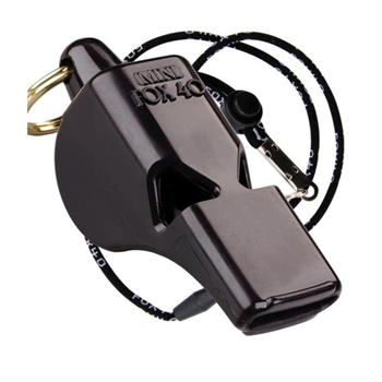 Fox 40 Mini Whistle w/ Breakaway Lanyard, Black