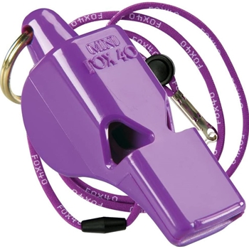 Fox 40 Mini Whistle w/ Breakaway Lanyard, Purple